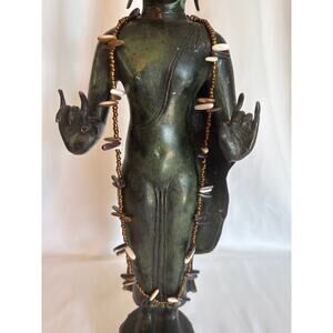 Tribal-Inspired Long Beaded Necklace – Shell/Bone Spike Boho Statement